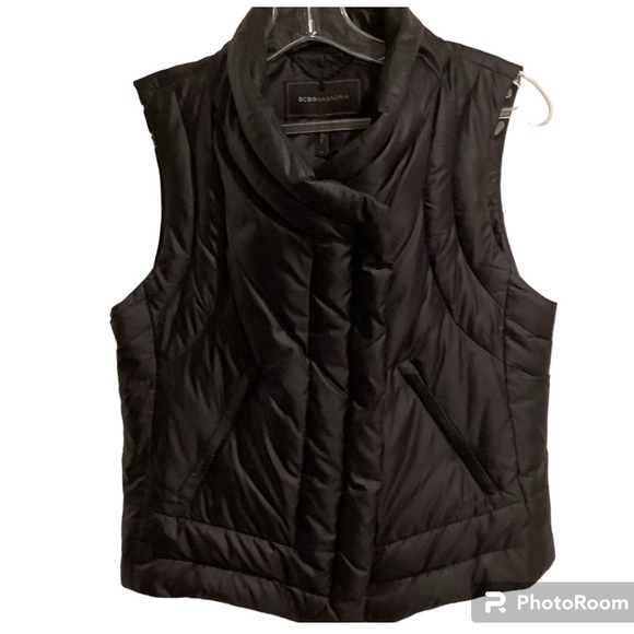 BCBGMAXAZRIA Cropped Down Black Puffer Vest, Size Small - Picture 2 of 16